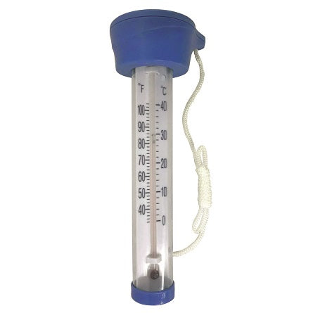 THERMOMÈTRE ROND  BLEU FLOTTANT